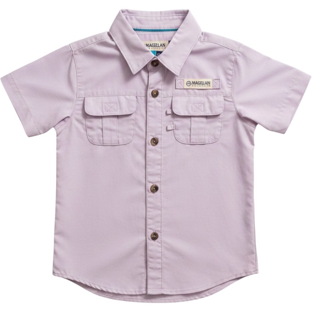 Magellan Outdoors 🐠 Boys 2T Purple Short Sleeve Fishing Shirt Relaxed Fit